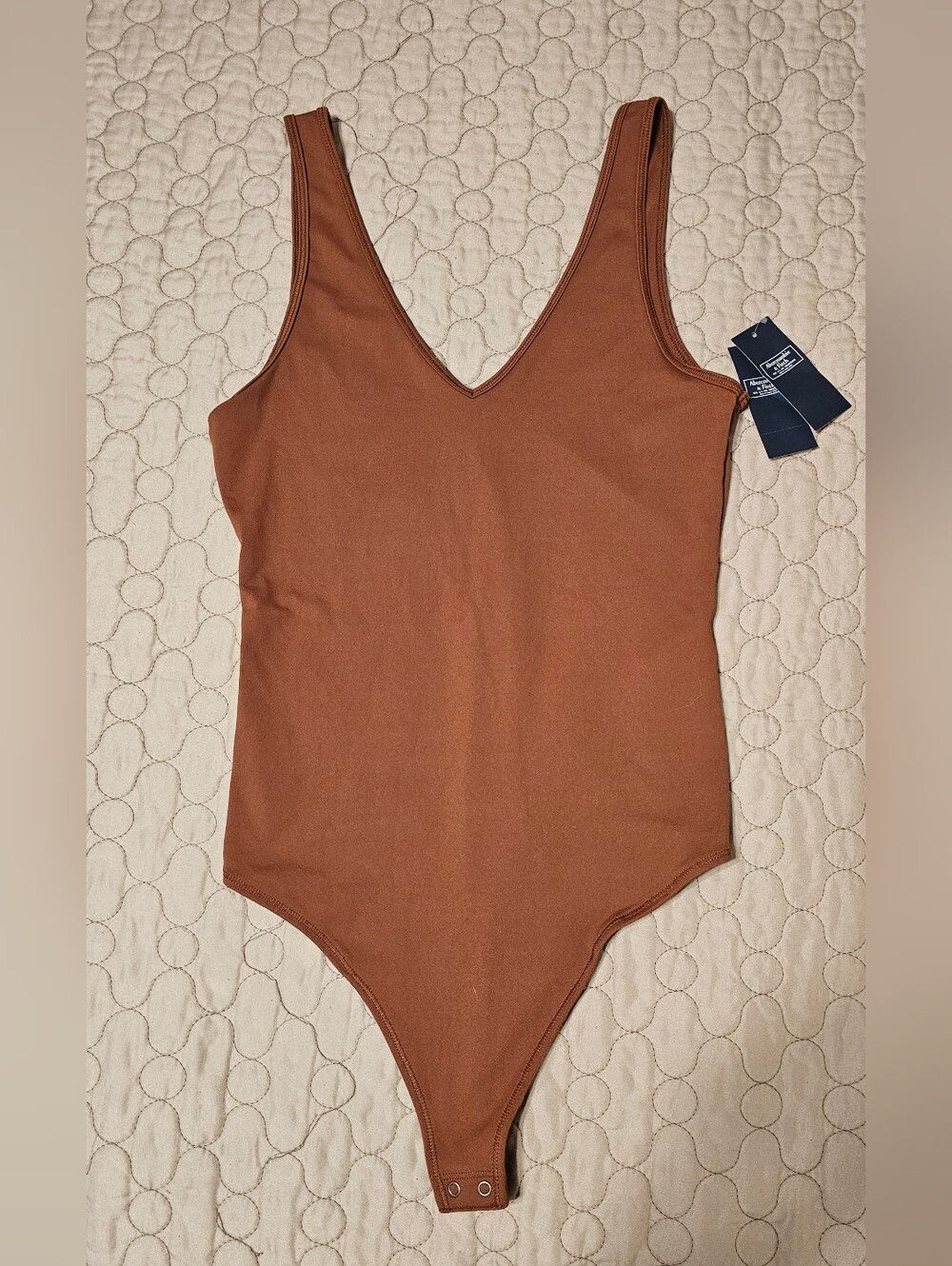 NWT Abercrombie & Fitch Rust Brown Ribbed One-Piece Bodysuit